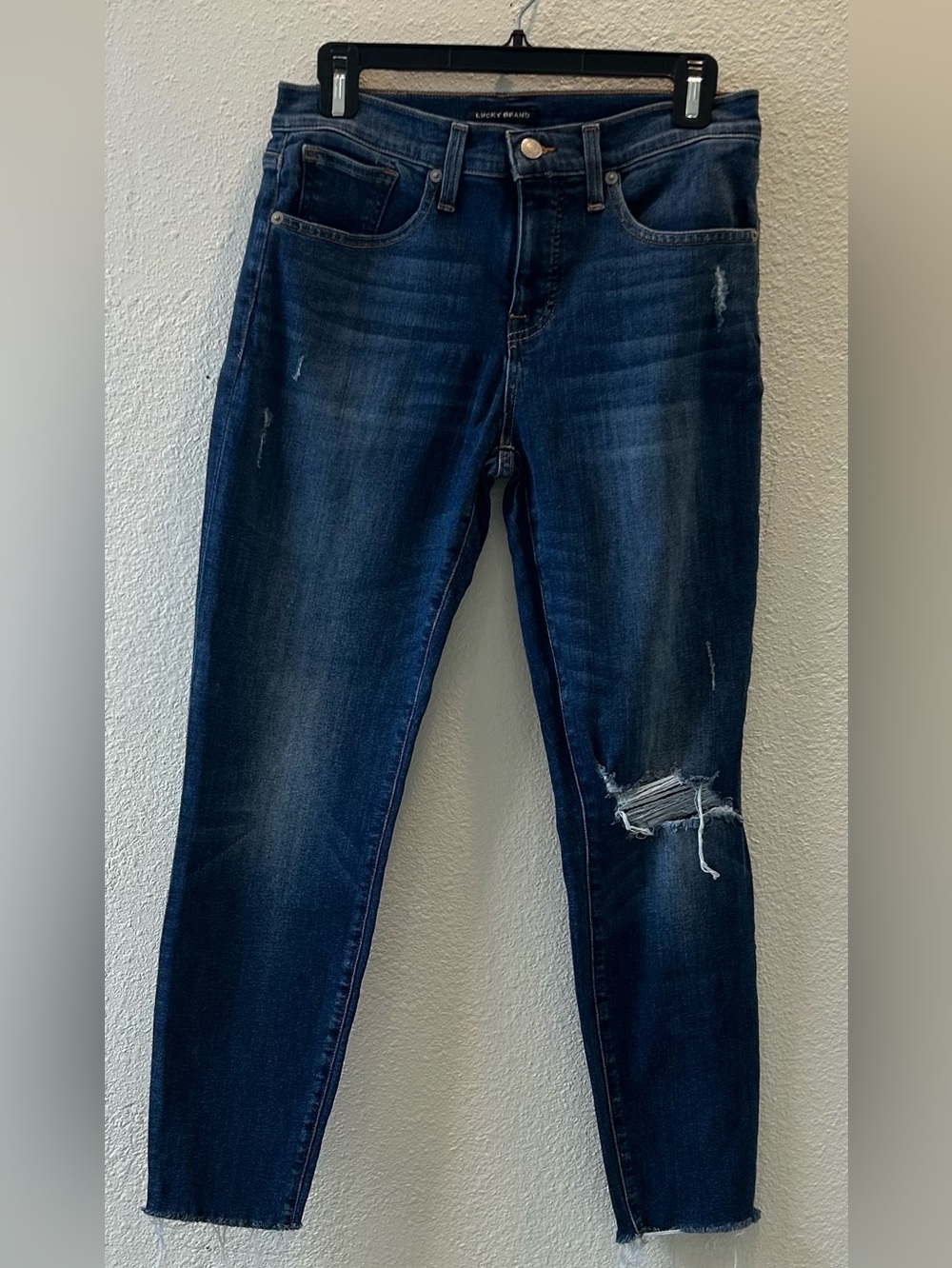 Lucky Brand Dark Blue Distressed Skinny Jeans
